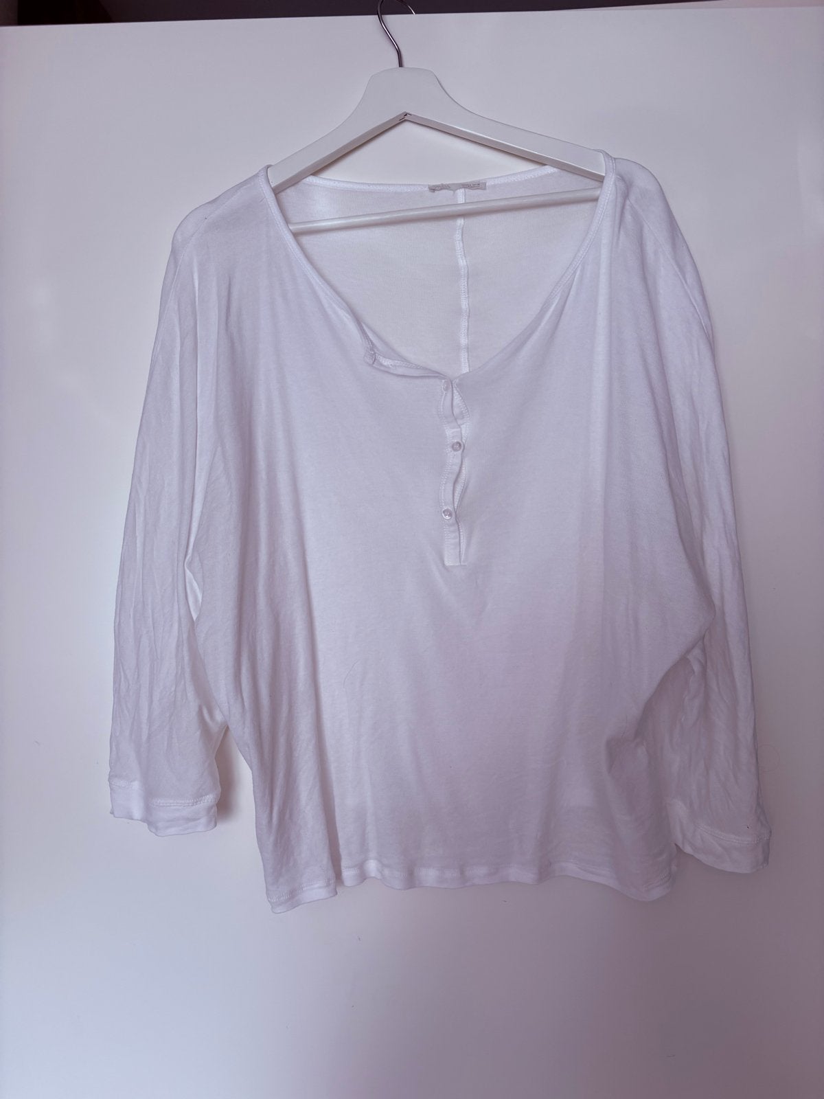 Witte Zara top met lange mouwen - Maat L, Kleding | Dames, Ophalen, Wit, Maat 42/44 (L), Lange mouw