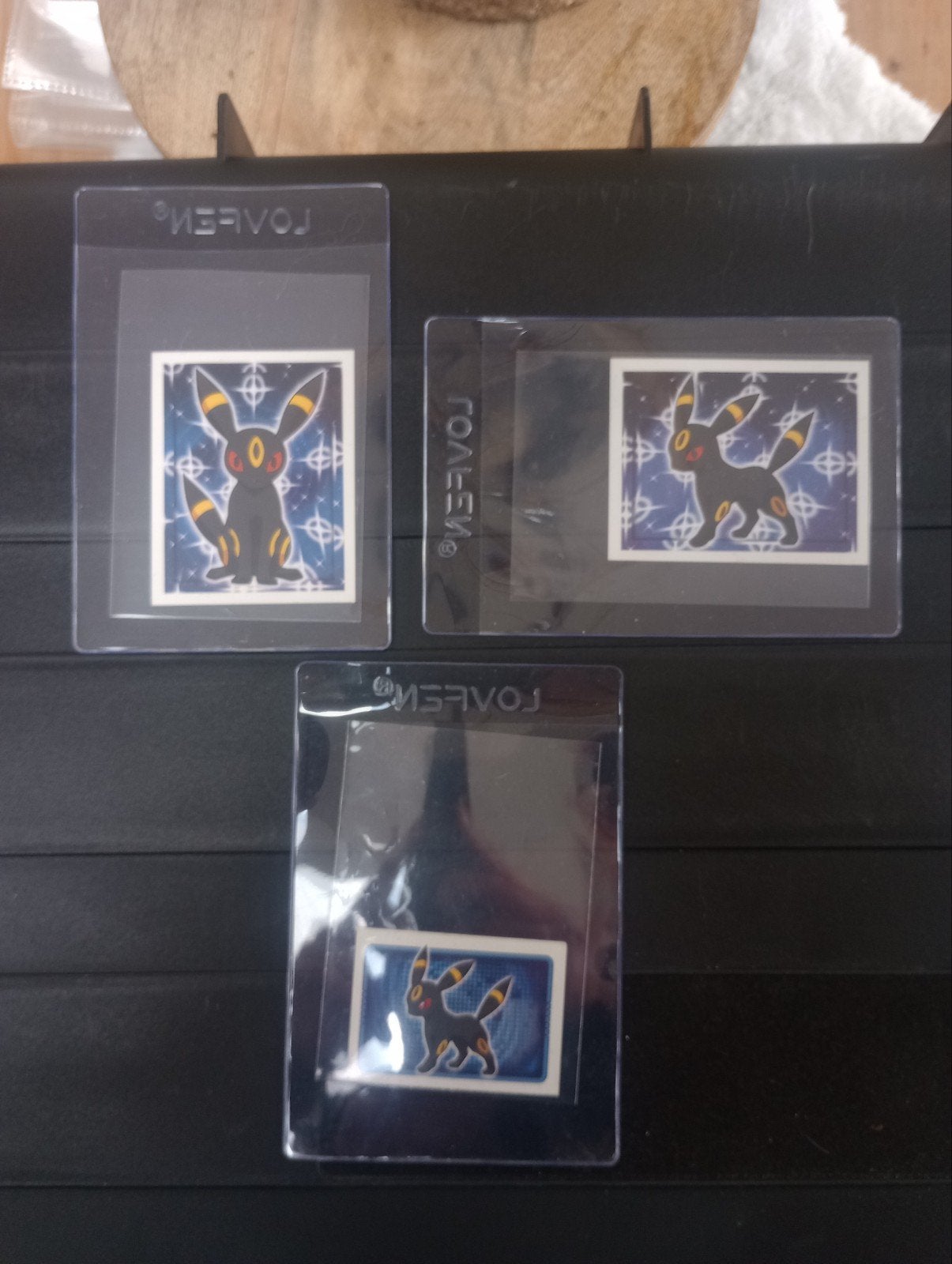 Merlin Umbreon Pokémon Kaarten Stickers - Set van 3, Ophalen of Verzenden, Zo goed als nieuw, Meerdere kaarten