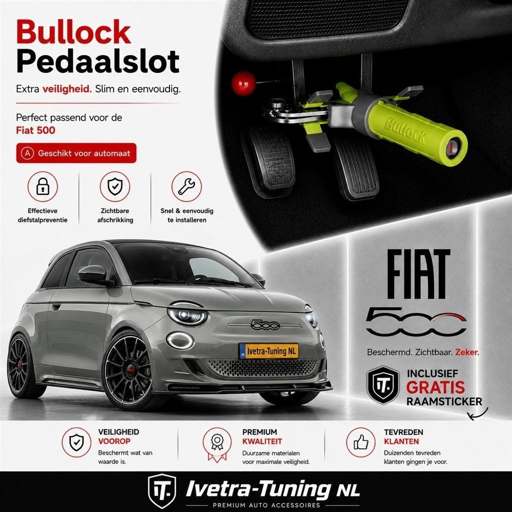 Bullock Pedaalslot Automaat Fiat 500e | Fiat 500 Hybrid, Ophalen of Verzenden, Info@ivetra-tuning.nl | www.ivetra-tuning.nl, Ivetra-Tuning NL