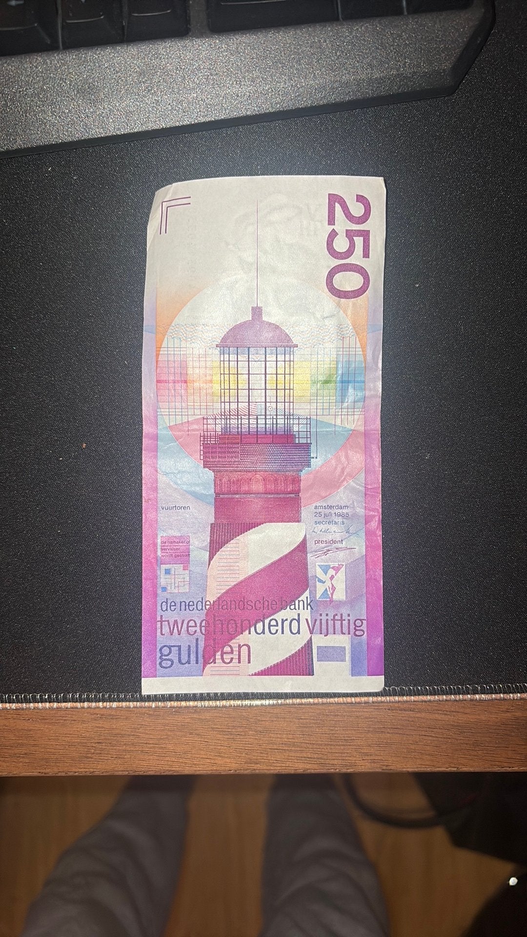 Zeldzaam 250 Gulden Biljet - De Vuurtoren, Postzegels en Munten, Bankbiljetten | Nederland, Ophalen of Verzenden, 250 gulden, Los biljet