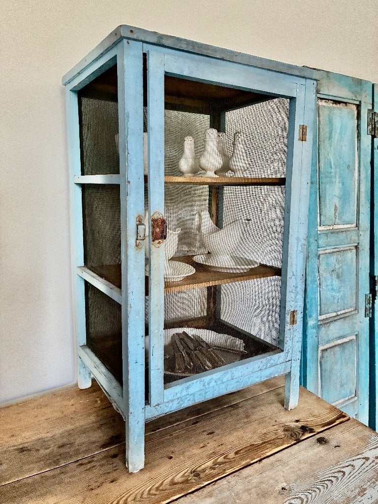 antiek Frans blauw vliegenkastje, Antiek en Kunst, Ophalen