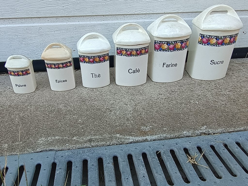 6 porselein kruidenpotjes, Antiek en Kunst, Ophalen of Verzenden
