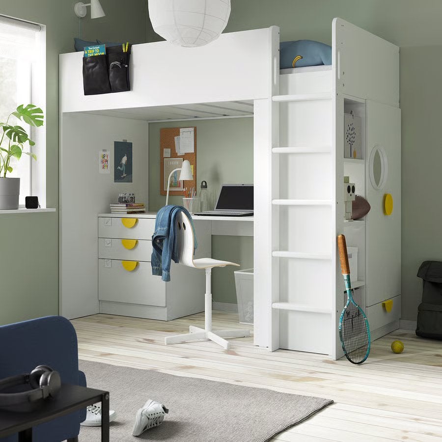 Ikea SMÅSTAD Hoogslaper,, Ophalen, Eenpersoons, Zo goed als nieuw, 90 cm