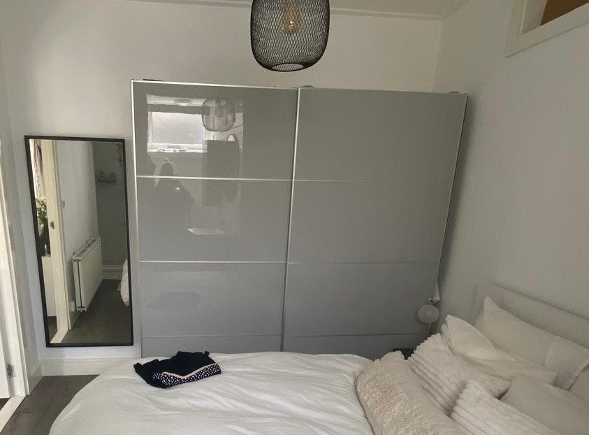 Grijs/ beige schuifdeuren voor Ikea Pax, Ophalen, Overige materialen, Gebruikt, 200 cm of meer