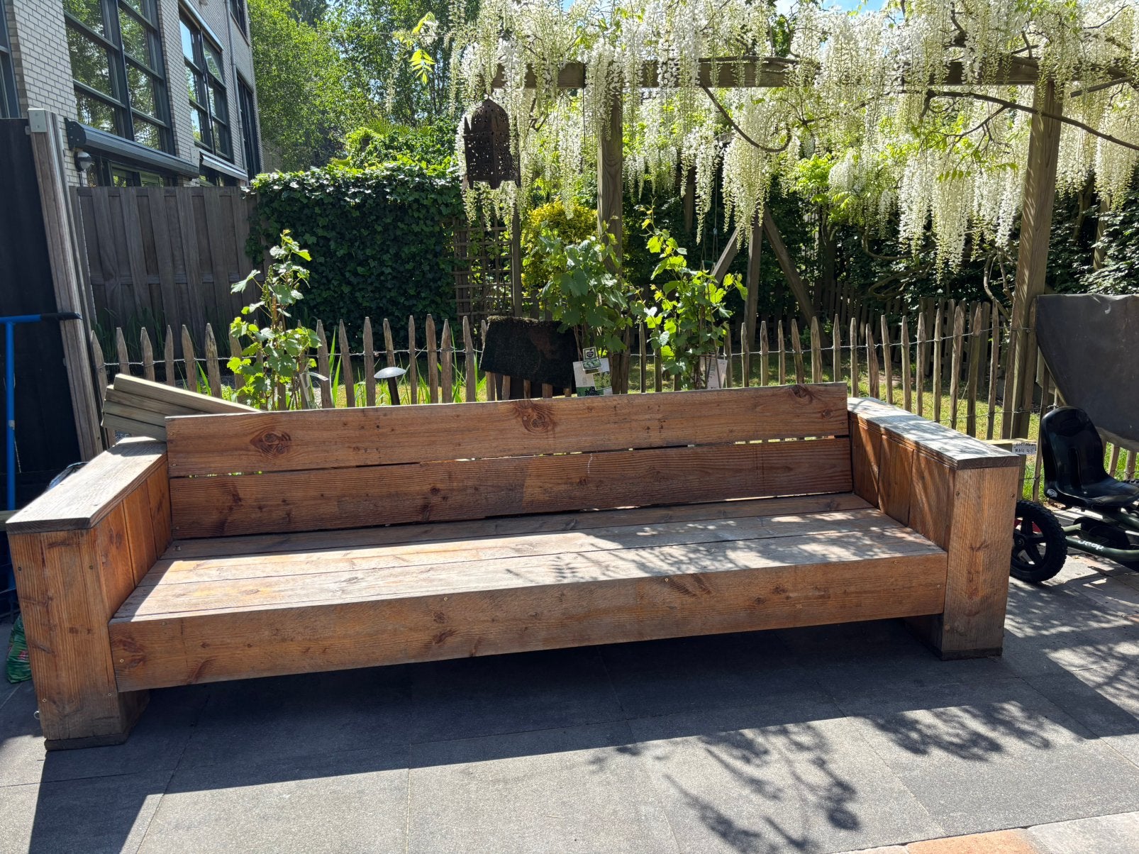 Douglas houten tuinbank 2.80m breed, Ophalen, Hout