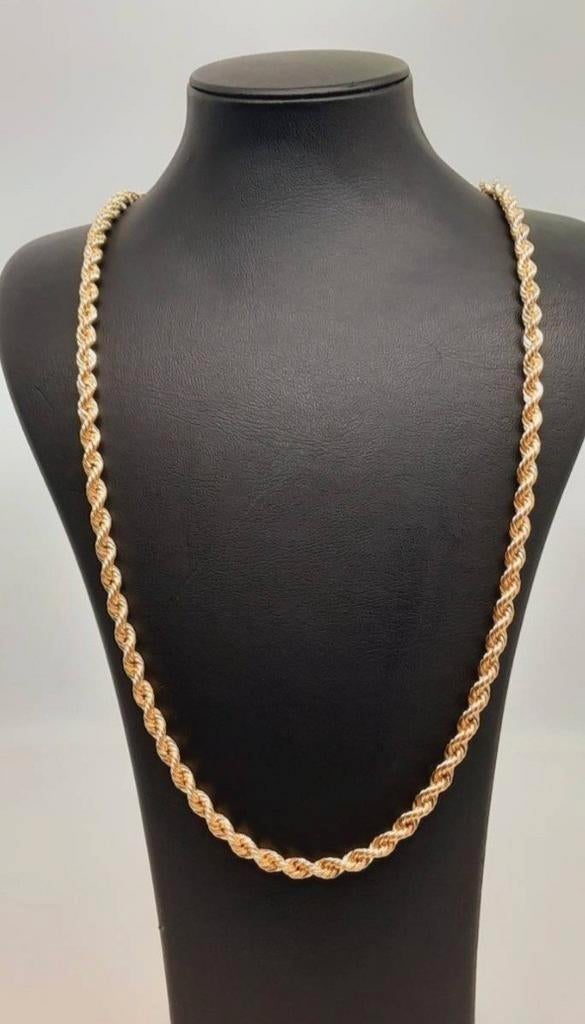 Gouden rope ketting 18kt, Www.bredajuwelier.nl, Nieuw, Ophalen of Verzenden, Www.bredajuwelier.nl