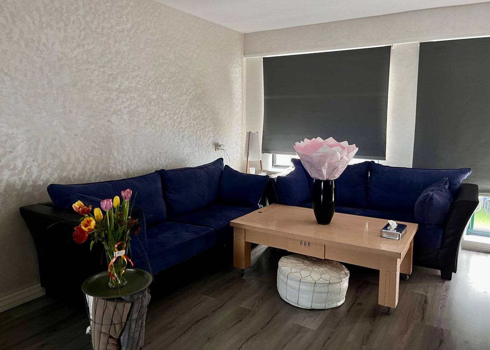 Grote Bank - Donker Blauw - Goede staat | Ophalen Amsterdam, Huis en Inrichting, Banken | Bankstellen, Ophalen, Driepersoons, 75 tot 100 cm