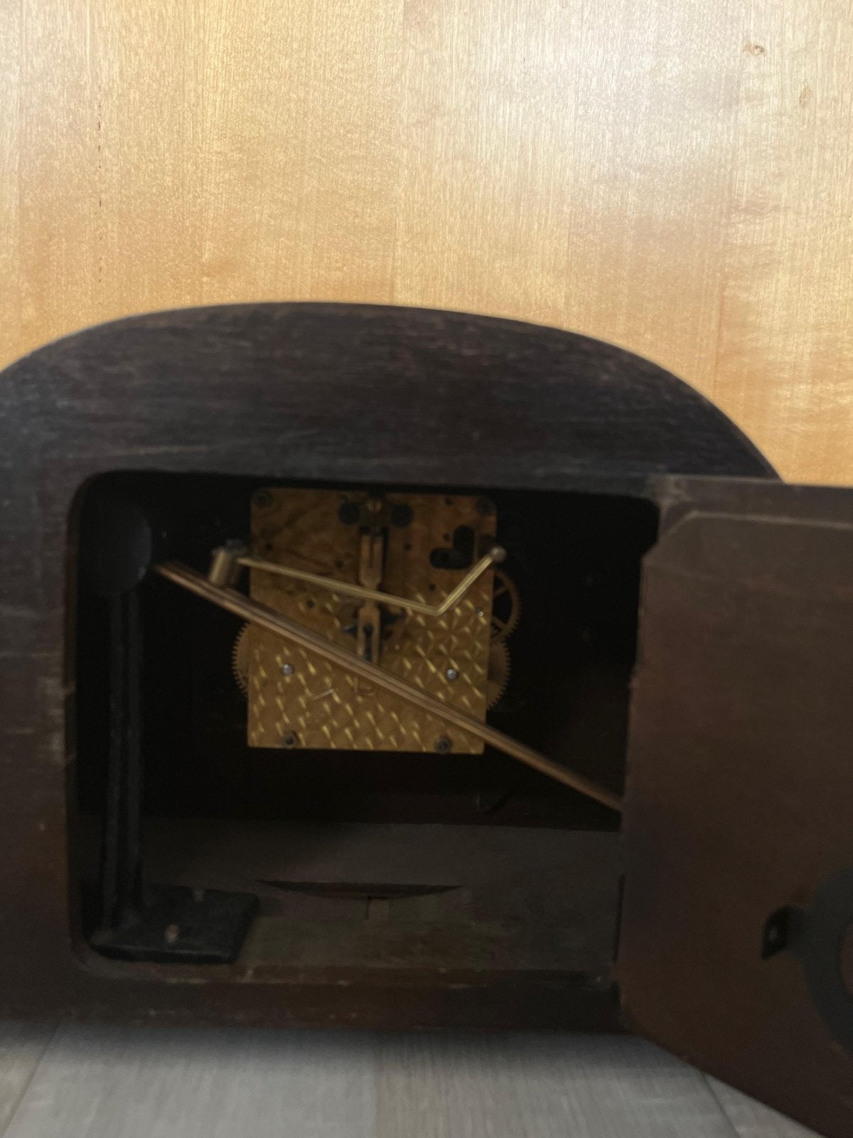 Antieke houten tafelklok, Antiek en Kunst, Ophalen