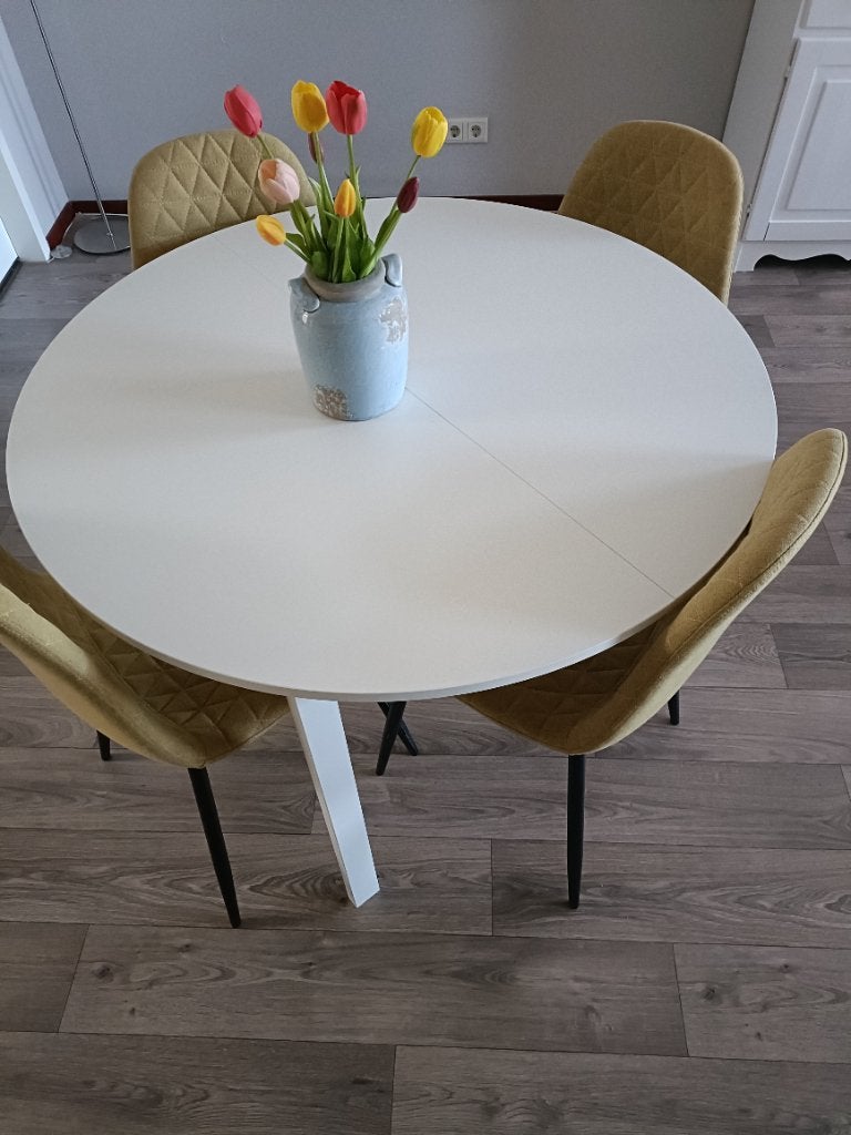 Eettafel IKEA Vihals, Huis en Inrichting, Tafels | Eettafels, Ophalen, Rond, Zo goed als nieuw, Vier personen