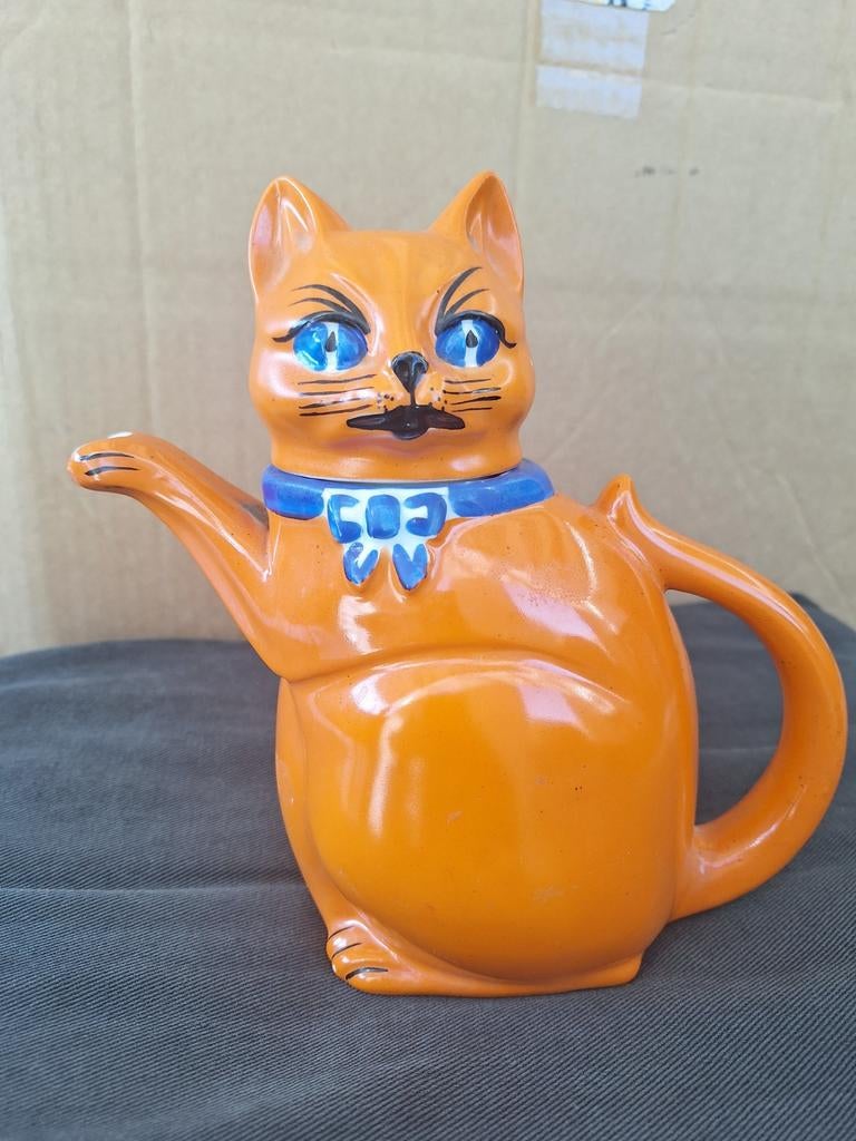 Antieke Oranje Kat Theepot - MOSA Maastricht, Ophalen