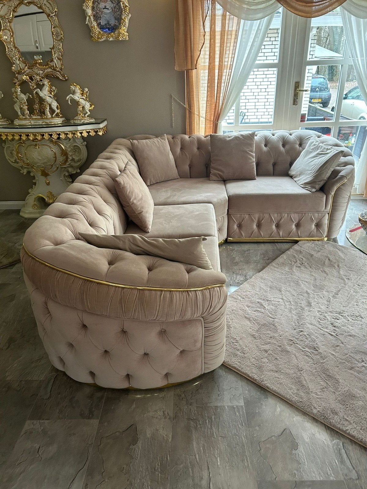 Luxe Hoekbank met Fauteuils - met 6 eetkamerstoelen nieuw, Huis en Inrichting, Banken | Bankstellen, Ophalen, 100 tot 125 cm, Hoekbank