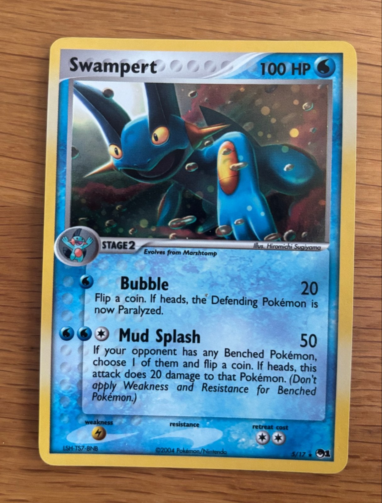 Swampert Pokémon Kaart 2004 - Zeldzaam en in goede staat, Ophalen of Verzenden, Gebruikt, Losse kaart