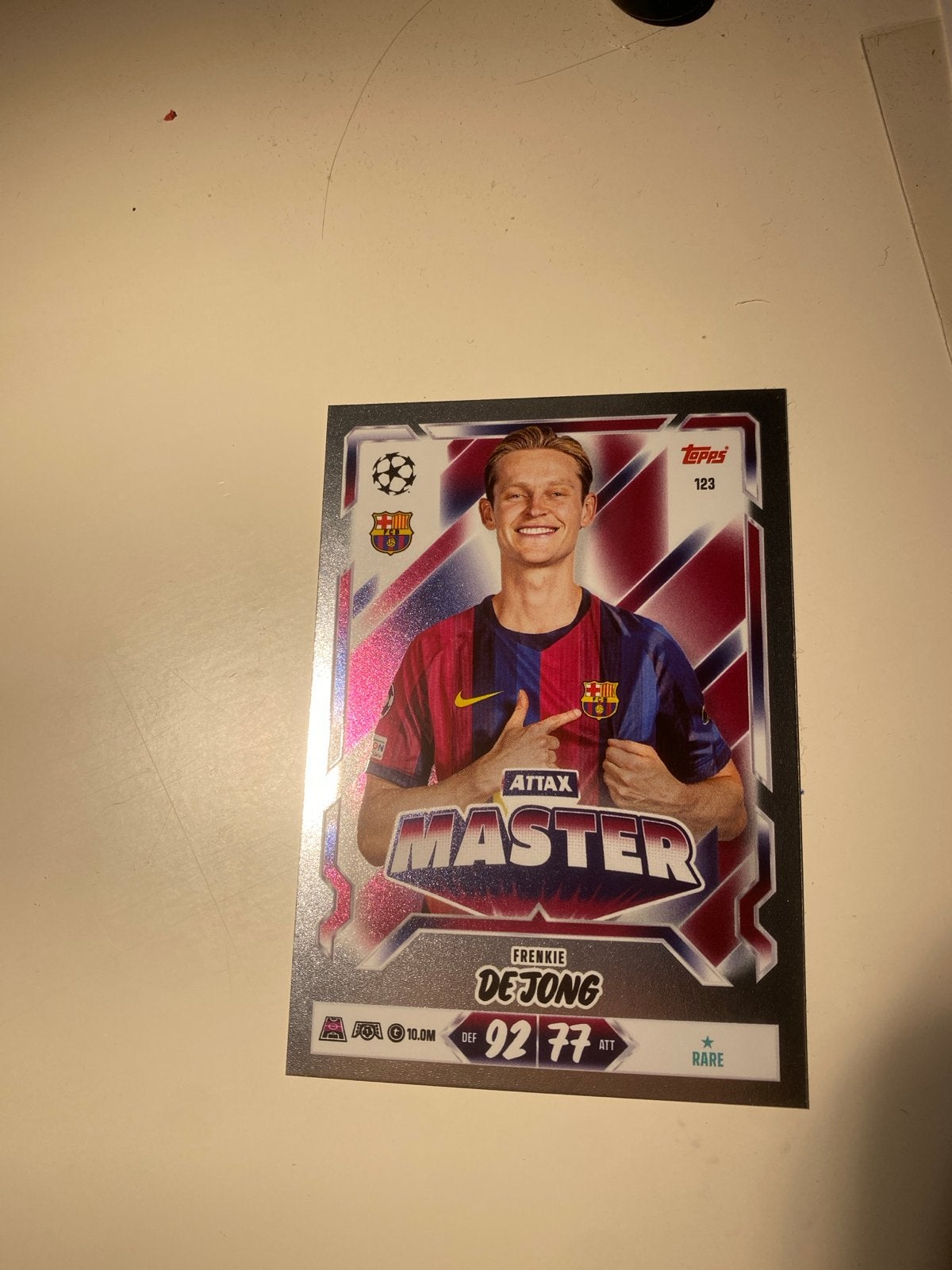Frenkie de Jong Topps Attax Master voetbalkaart, Verzamelen, Ophalen of Verzenden, Zo goed als nieuw, Buitenlandse clubs, Spelerskaart