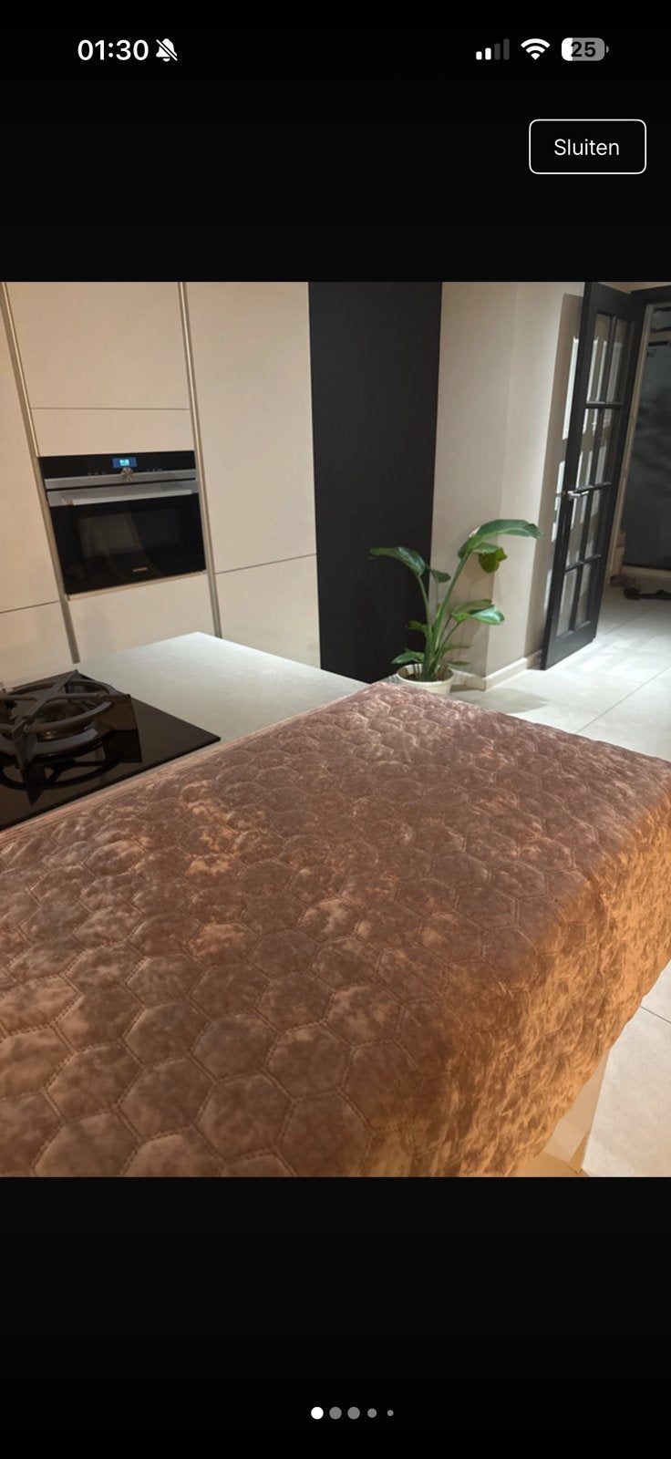 Unique Living Velvet Bedsprei Oudroze 170x220 cm, Ophalen of Verzenden, Zo goed als nieuw, Tweepersoons, Dekbedovertrek