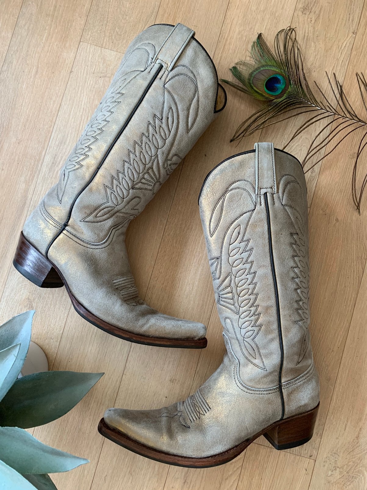 Sendra hoge cowboylaarzen 39 western boots laarzen, Kleding | Dames, Schoenen, Hoge laarzen, -, Beige, -