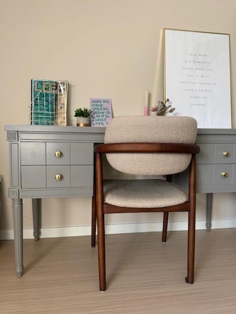 Vintage Bureau met mooie details, Ophalen, Met lades, Gebruikt, Hout