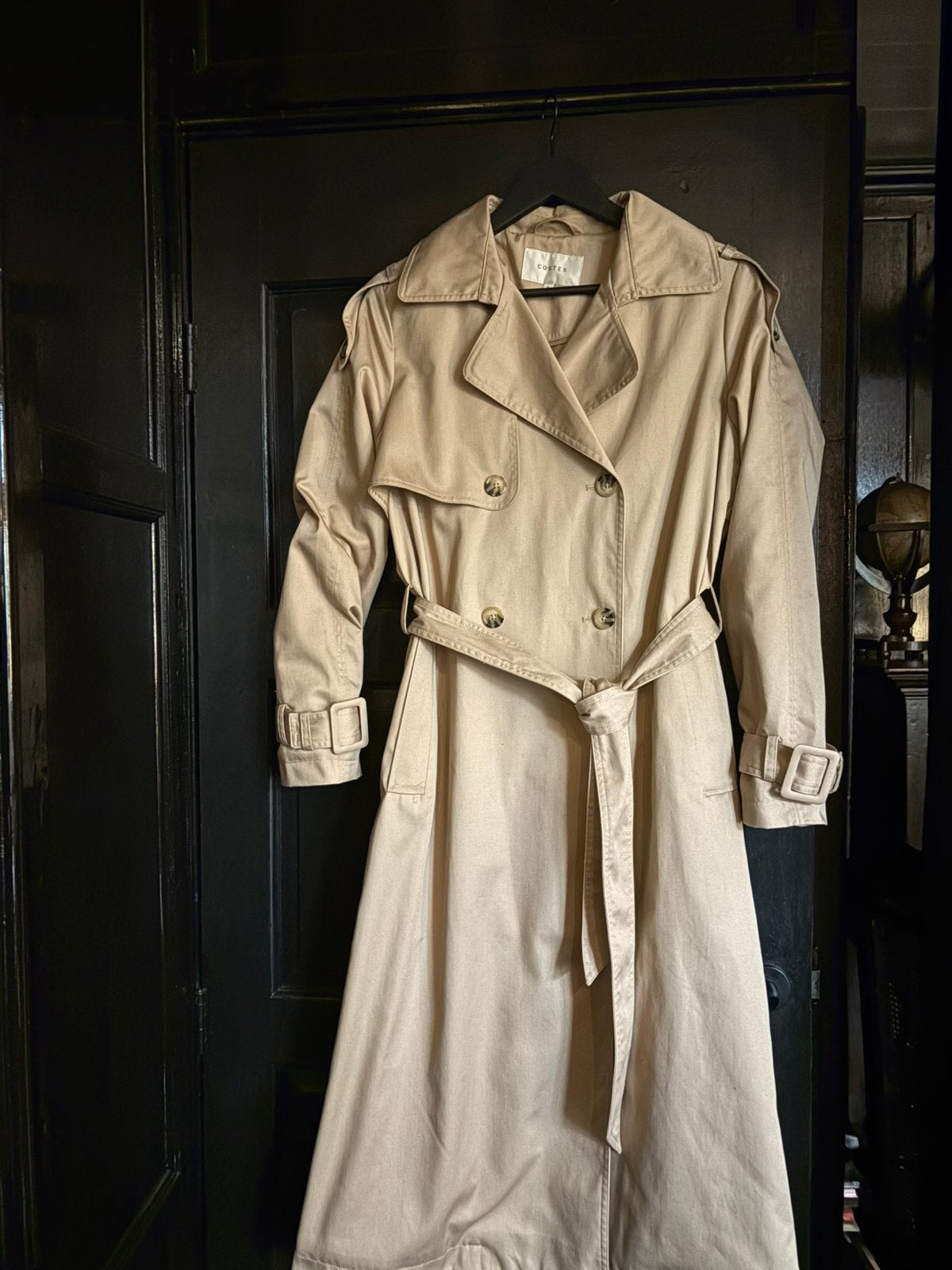 Costes dames regenjas lang, Ophalen of Verzenden, Zo goed als nieuw, Maat 36 (S), Beige