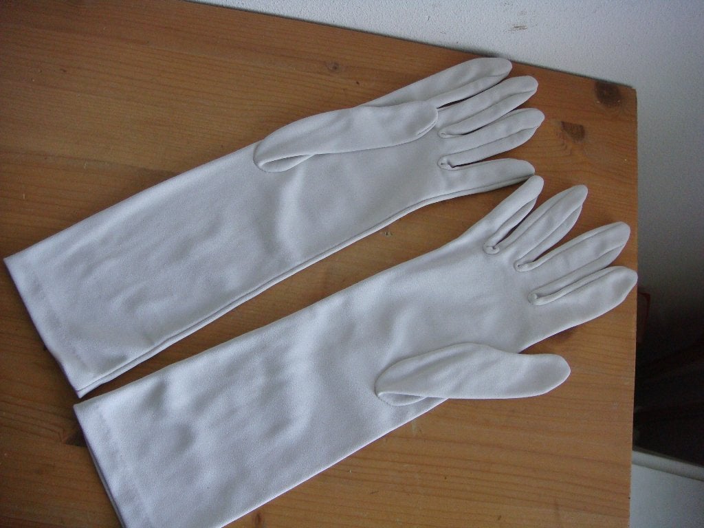 Ouderwetse lange beige handschoenen, Ophalen of Verzenden