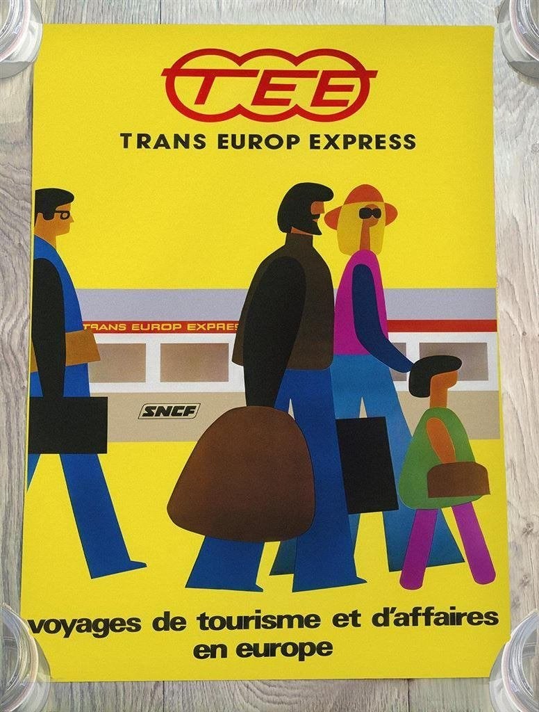 TRANS EUROP EXPRESS Trein TEE Affiche Poster SNCF, Verzamelen, Verzenden, Nieuw, Tram, Overige typen