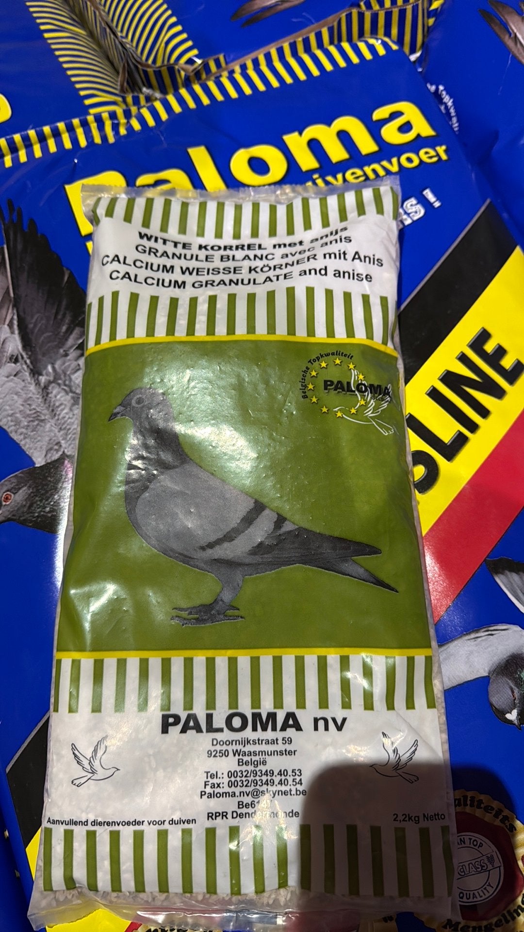E539 - Paloma Kalksteen / Witte Korrel pak 2,2KG a, Ophalen of Verzenden, Vogel