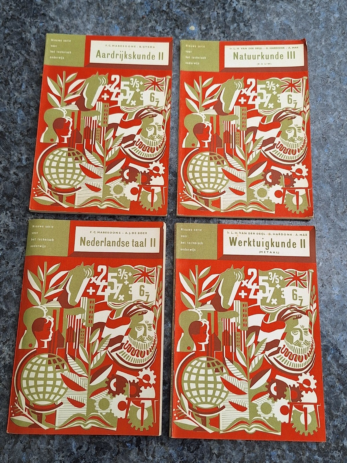 Oude schoolboeken voor technisch onderwijs uit 1957, Ophalen of Verzenden, Gelezen, Overige niveaus, Aardrijkskunde