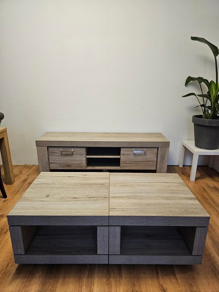 Nette meubelset: 2 salontafels, eettafel, tv-meubel, Huis en Inrichting, Complete inboedels, Ophalen of Verzenden