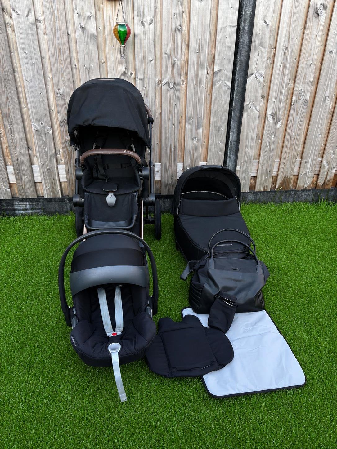 Cybex Priam Complete Kinderwagenset – Rose Gold / Zwart, Ophalen, Zo goed als nieuw, Overige merken