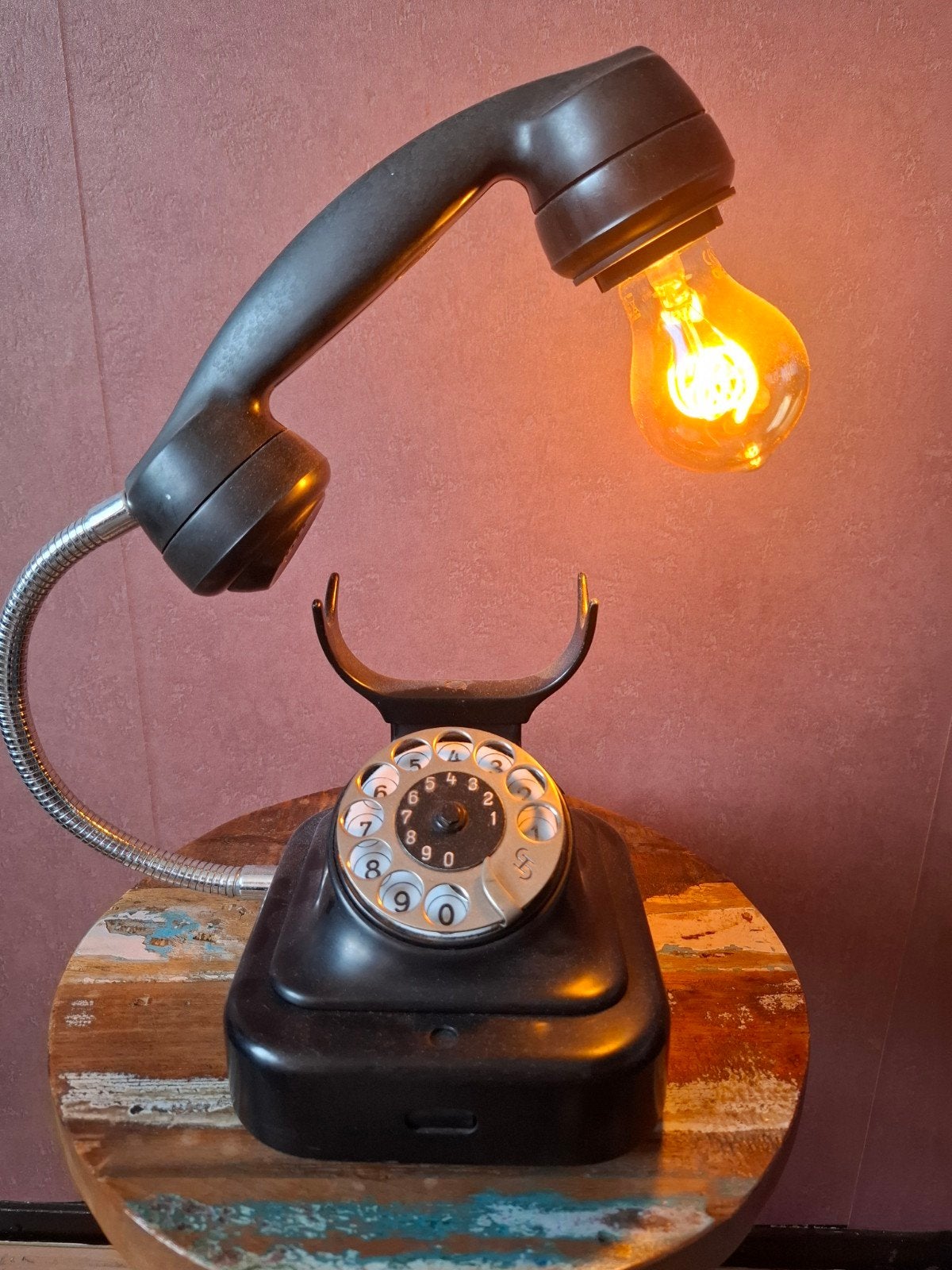 Unieke telefoonlamp, Ophalen of Verzenden