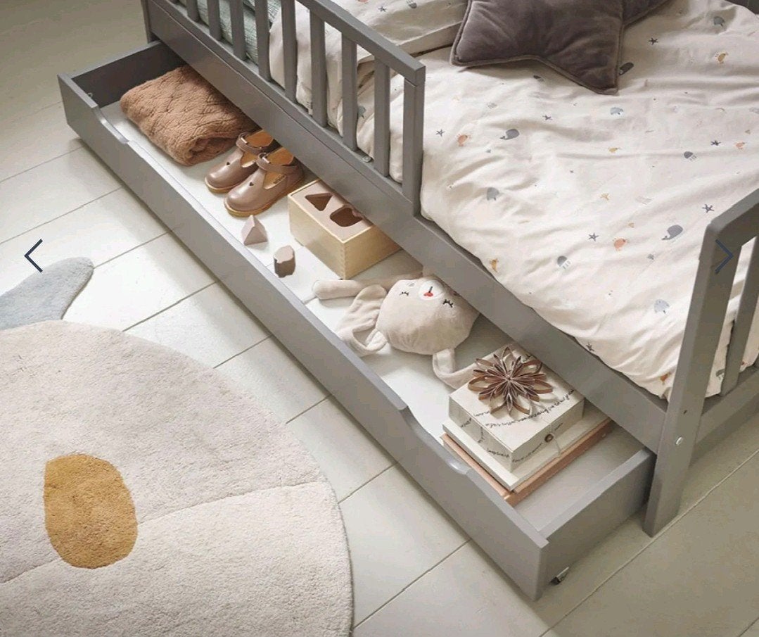 NIEUW Opberglade voor peuterbed en meegroeibed 140x70, Ophalen, Grijs