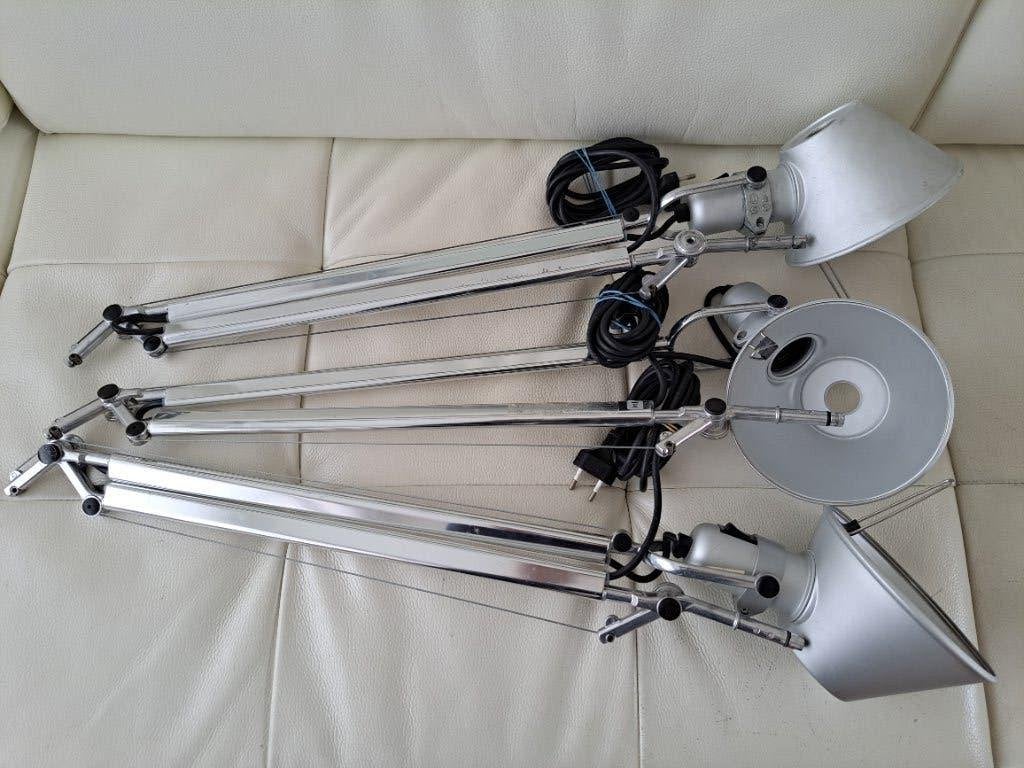 3x ARTEMIDE Tolomeo Tavolo bureaulamp design lamp, Bureaulamp, Metaal, Gebruikt, Verstelbaar