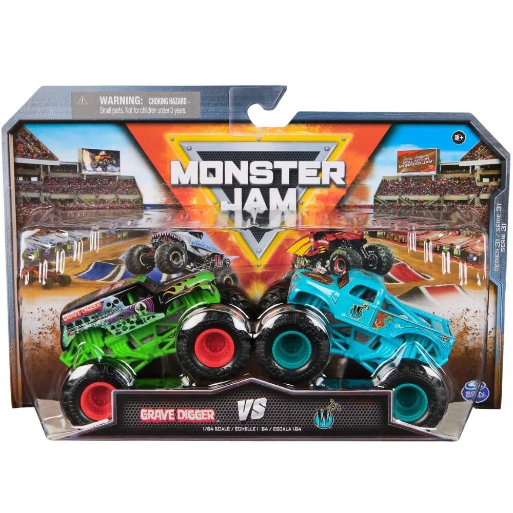 Monster Jam: 2-Pack: Grave Digger VS W, Kinderen en Baby's, Speelgoed | Speelgoedvoertuigen, Nieuw, Ophalen of Verzenden