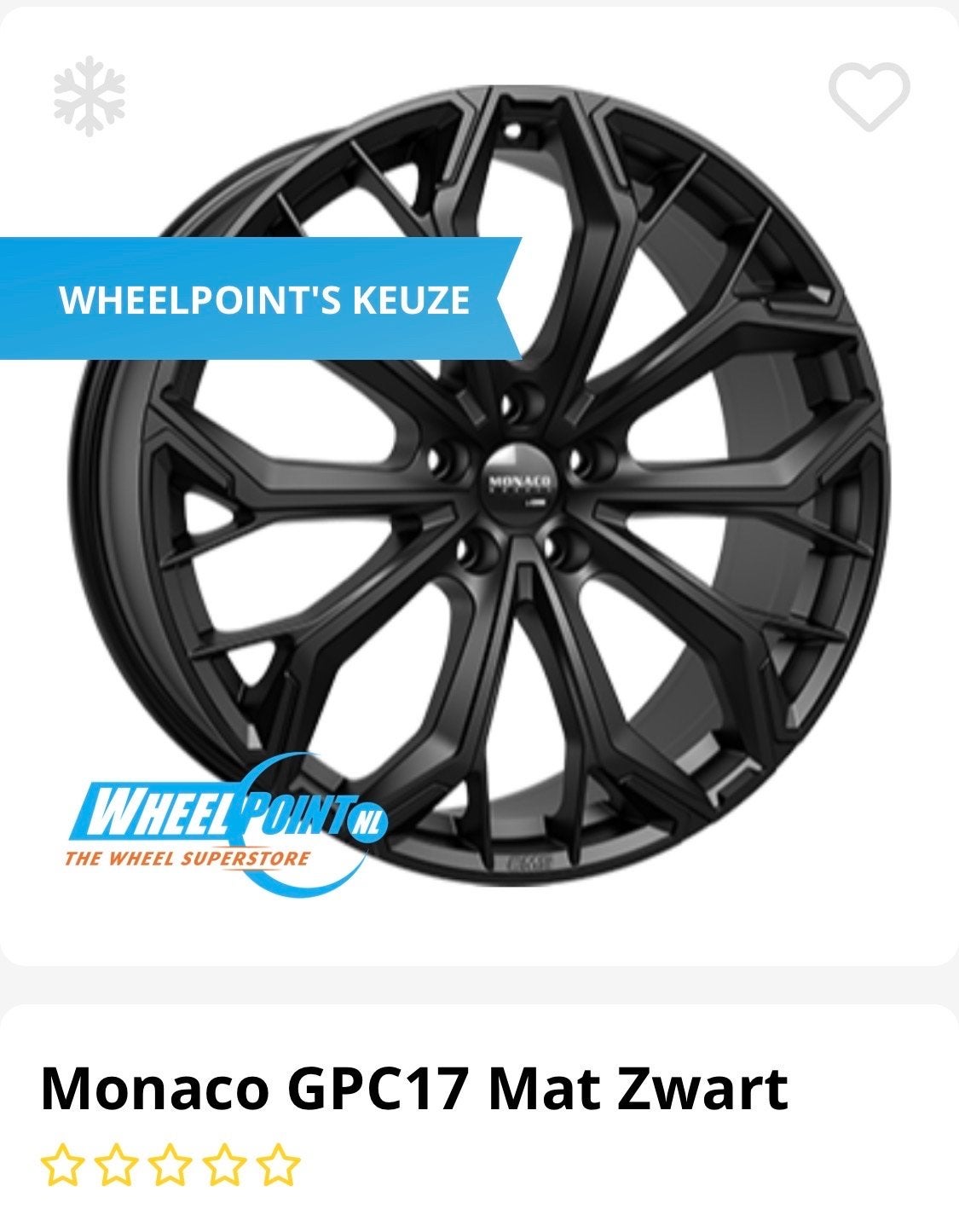 Monaco GPC17 Mat Zwart 19 inch velgen met Vredestein winterb, Auto-onderdelen, 19 inch, Banden en Velgen, Nieuw, 235 mm