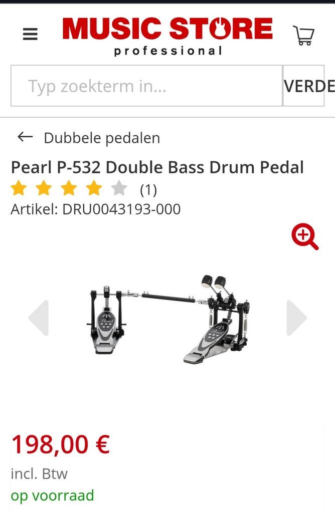 PEARL*Dubbele kick.bass voet pedalen, Muziek en Instrumenten, Drumstellen en Slagwerk, Ophalen, Gebruikt, Pearl