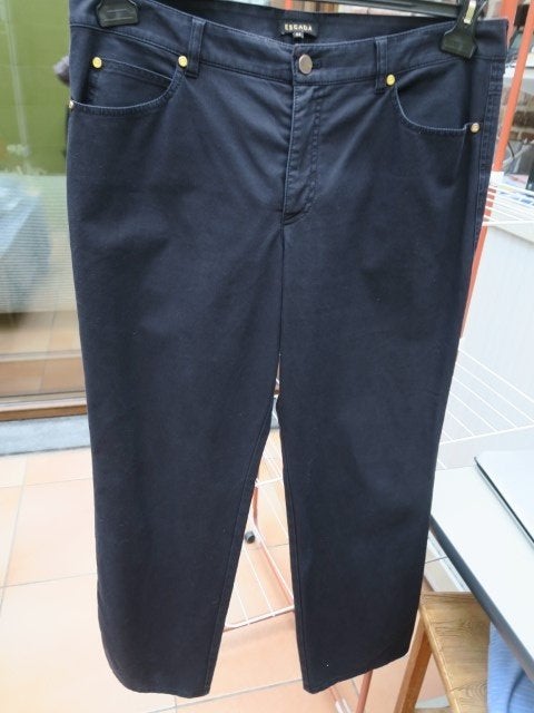 Broek donkerblauw Escada mt 44, Blauw, Maat 42/44 (L), Escada, Ophalen of Verzenden