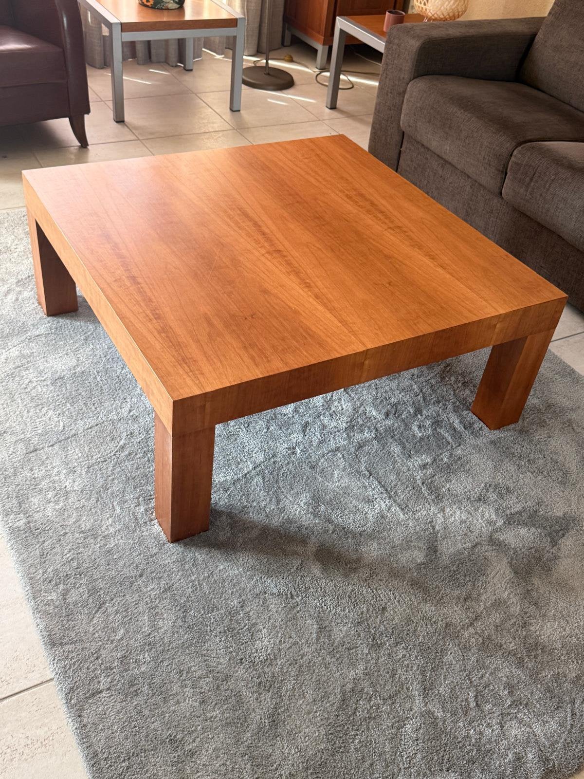 Salontafel mahonie 100x100, Ophalen, 100 tot 150 cm, 50 tot 100 cm, Zo goed als nieuw