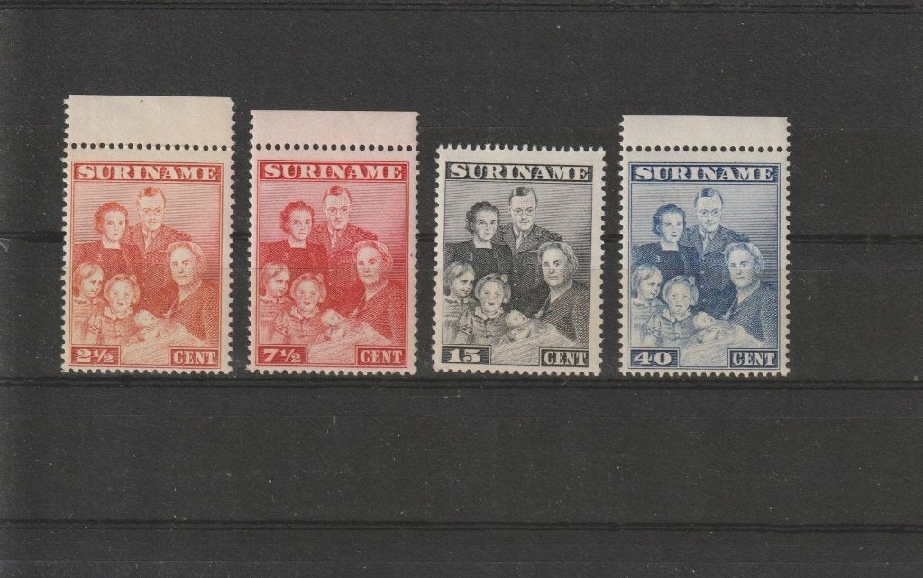 Suriname 1943, NVPH 206 t/m 209, Postfris., Postzegels en Munten, Verzenden, Postfris