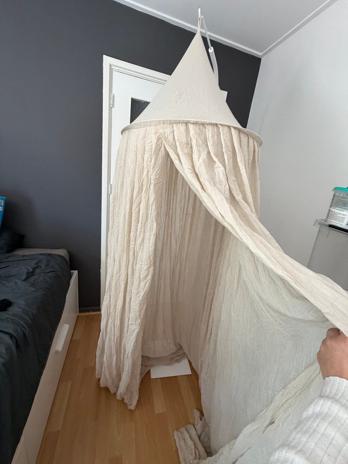 Jollein Bedhemel Babybedje inc ophangstang, Ophalen, Gebruikt