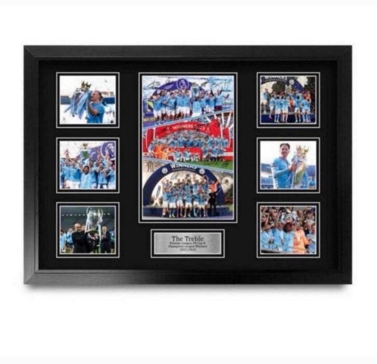 Man City Treble 2023 Winners Signed A2 Framed Autograph, Buitenlandse clubs, Nieuw, Ophalen of Verzenden, H