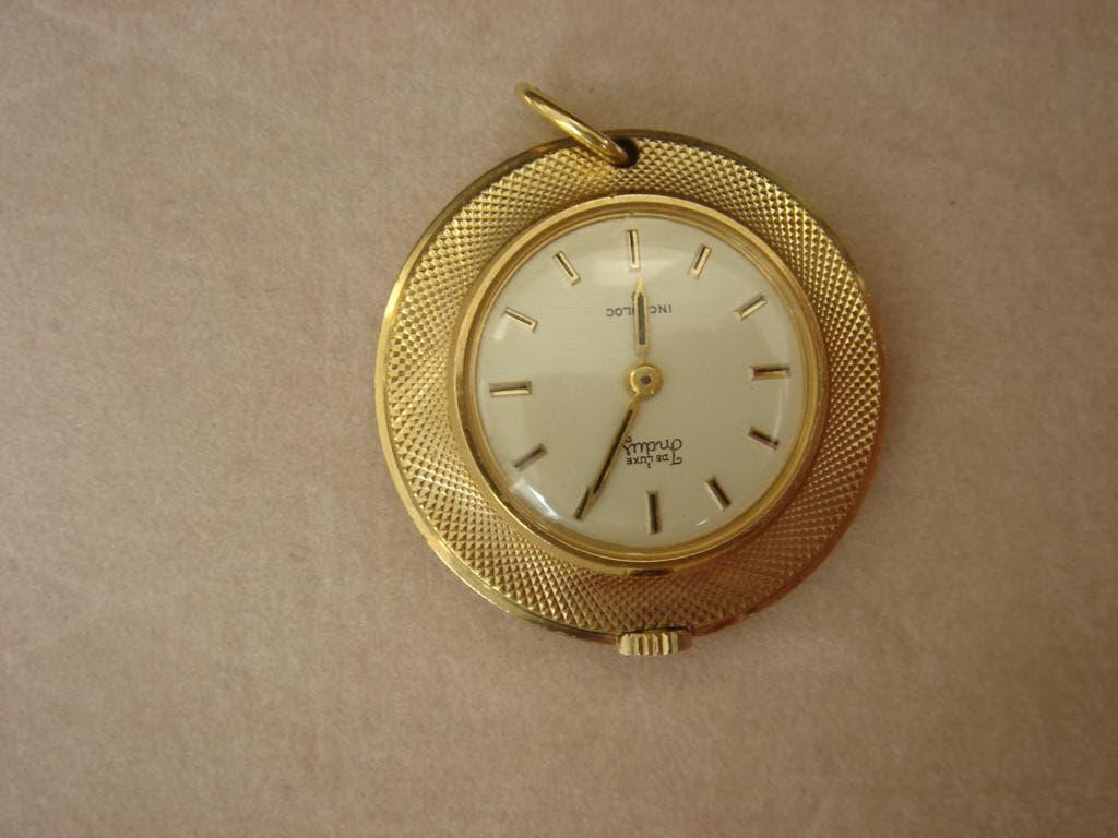 Goudkleurig Indus Zak Horloge - Vintage  , Sieraden, Tassen en Uiterlijk, Horloges | Antiek, Overige merken, Zakhorloge, Staal