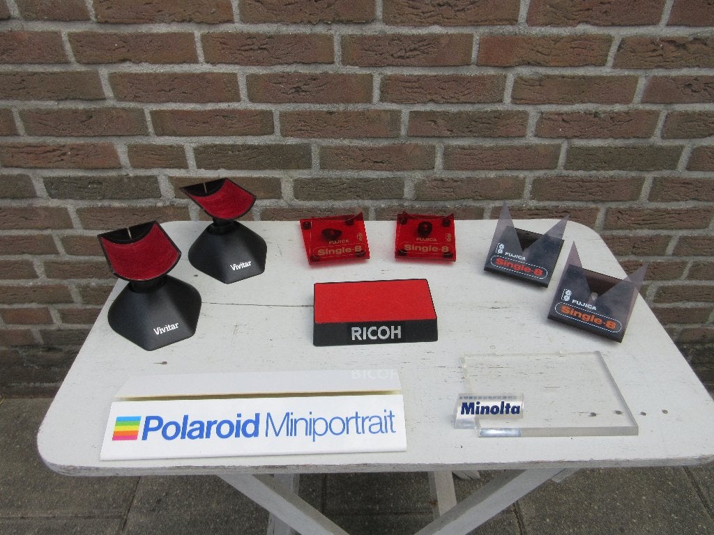 Diverse reclame displays Minolta - Vivitar - Fujica, Ophalen of Verzenden, Zo goed als nieuw, Compact, Overige Merken
