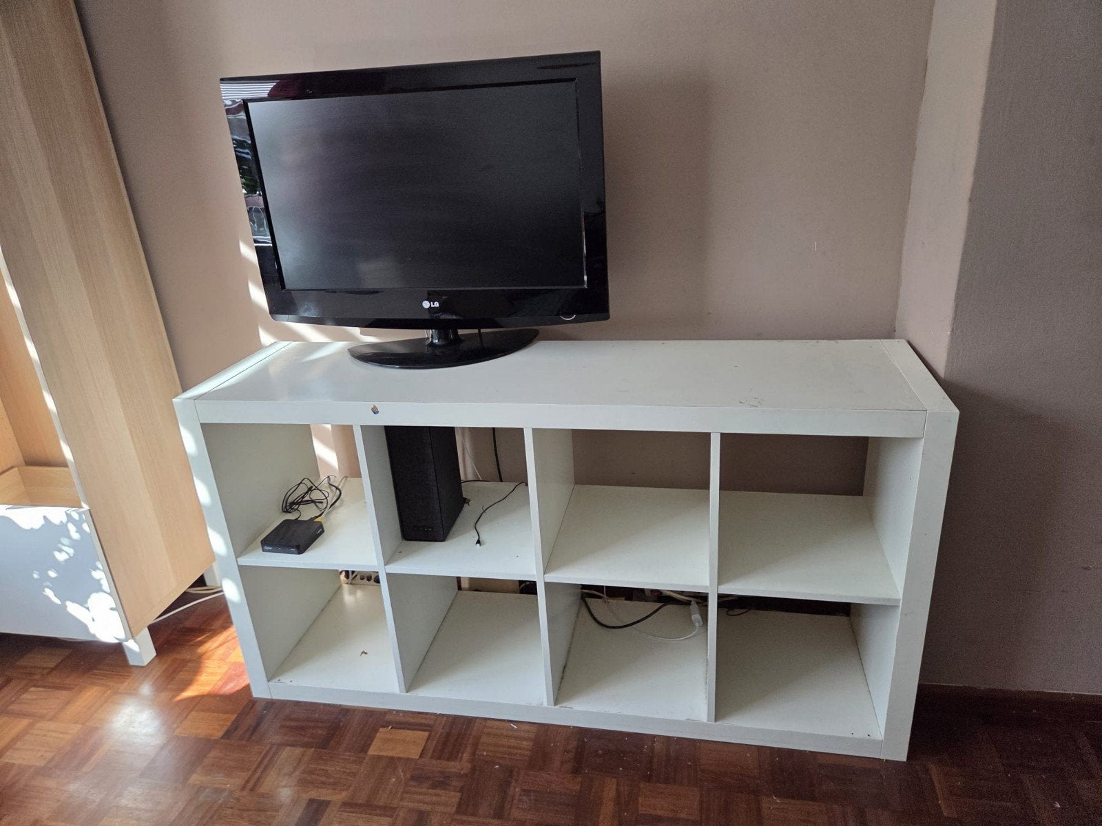 IKEA KALLAX Kast/TV-meubel wit 8 vakken- gratis, Ophalen, Overige materialen, Gebruikt, 100 tot 150 cm