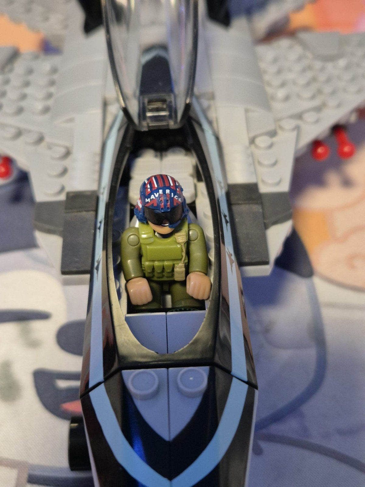 Mega Construx Top Gun F/A-18 Super Hornet met Maverick, Ophalen of Verzenden, Zo goed als nieuw, Megabloks