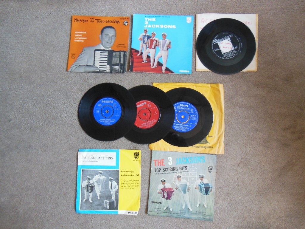 = The Tree Jacksons + Malando -  singles 45  toeren, Gebruikt, Overige genres, 7 inch, EP