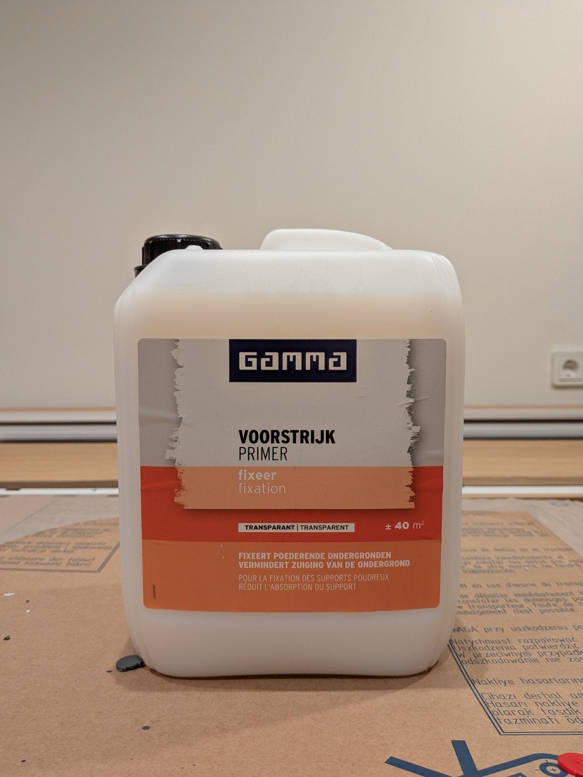 GAMMA voorstrijk fixeer transparant - 5 liter, Overige kleuren, 5 tot 10 liter, Nieuw, Ophalen of Verzenden