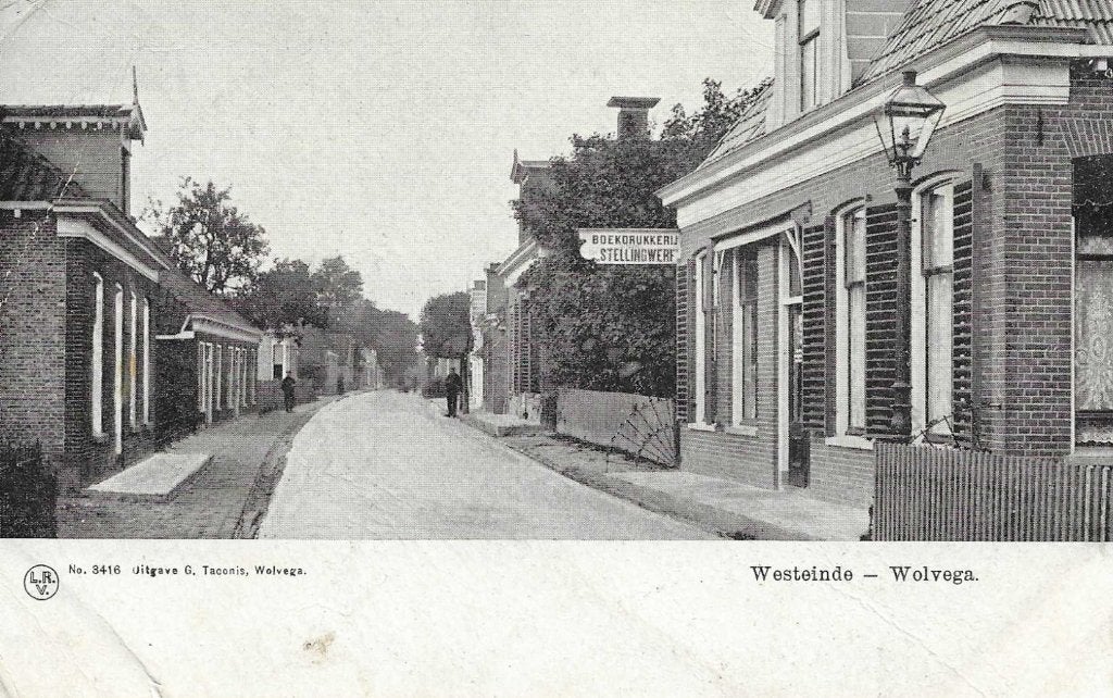 Wolvega, Westeinde. Uitgave G. Taconis, Verzenden, Voor 1920, Gelopen, Friesland