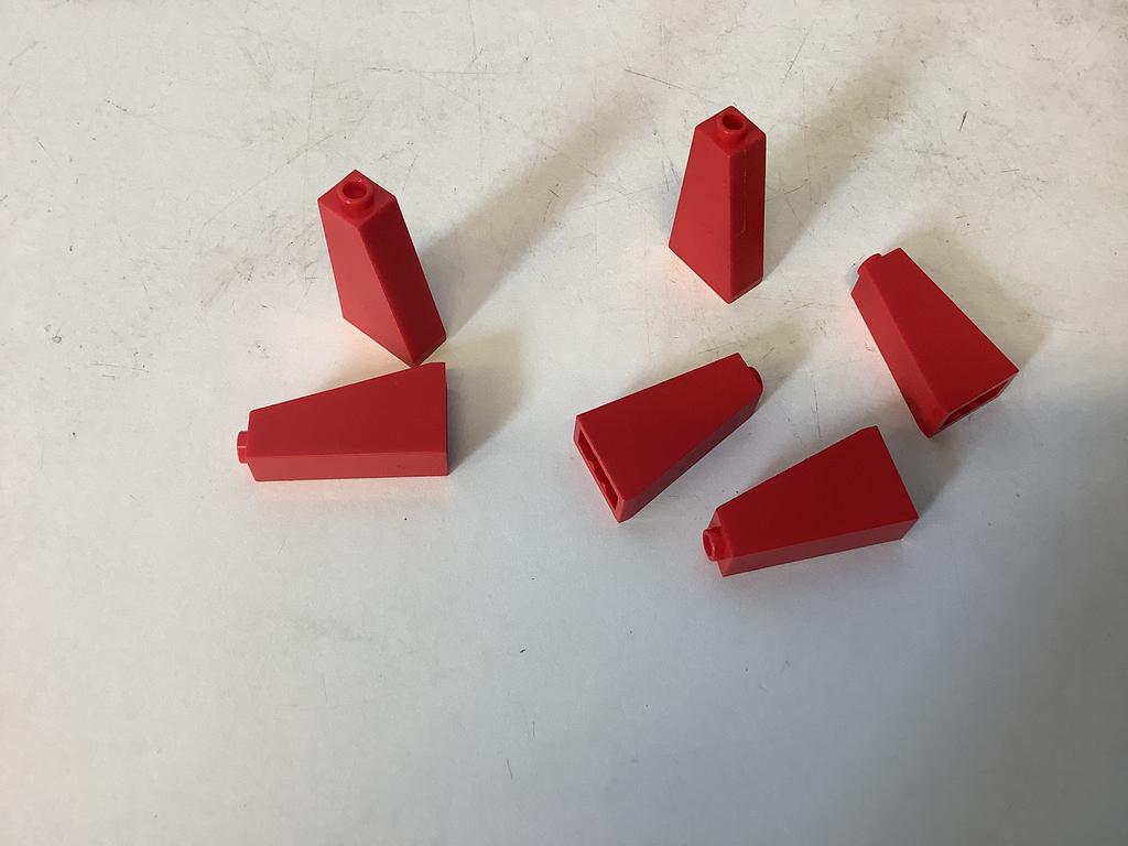Lego dakpan 75 2x1x3 rood, Ophalen of Verzenden, Gebruikt, Losse stenen, Lego