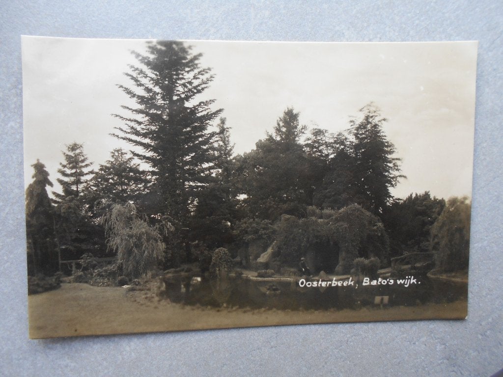 Oosterbeek, Bato's Wijk oude fotokaart mooi park Oosterbeek, Ophalen of Verzenden, 1940 tot 1960, Ongelopen, Gelderland