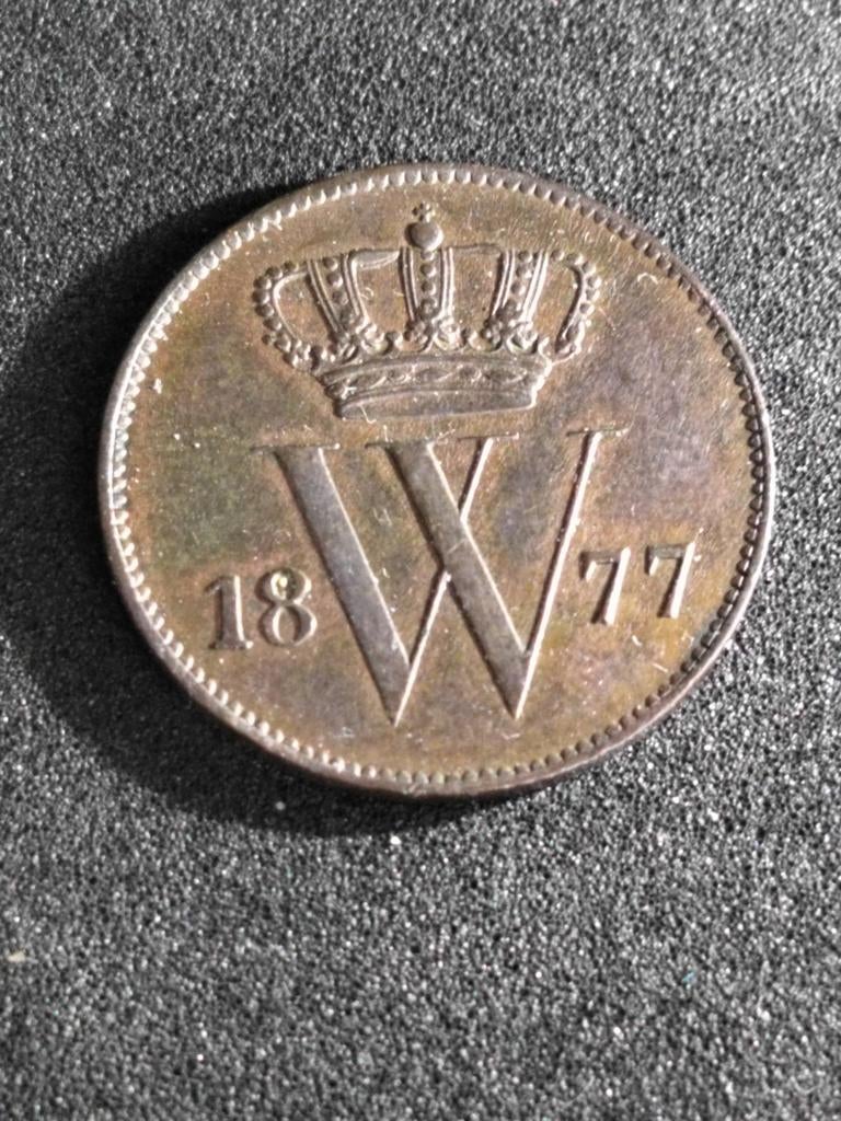 1 cent 1877 prachtig, Ophalen of Verzenden, Koning Willem III, 1 cent