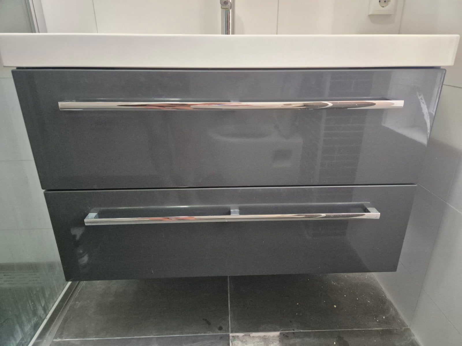 Pelipal wastafelmeubel met wasbak en kraan, Ophalen, Gebruikt, 50 tot 100 cm, Minder dan 100 cm