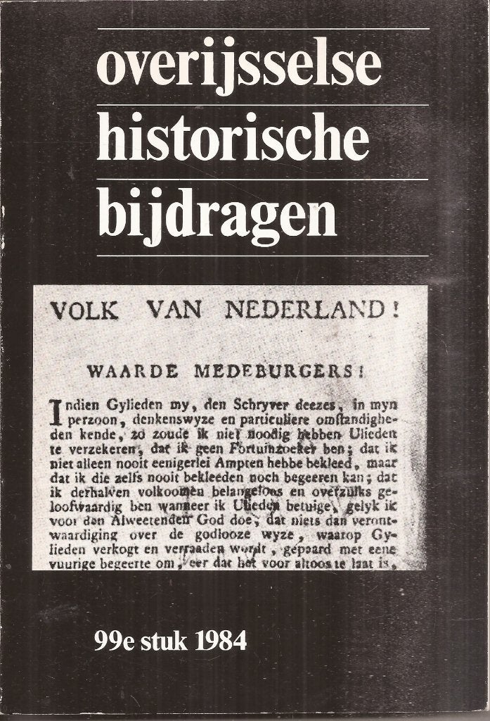 Overijsselse Historische Bijdragen Versl.& Med.VORG.99e 1984, Gelezen, Ophalen of Verzenden, Meerdere auteurs, 17e en 18e eeuw